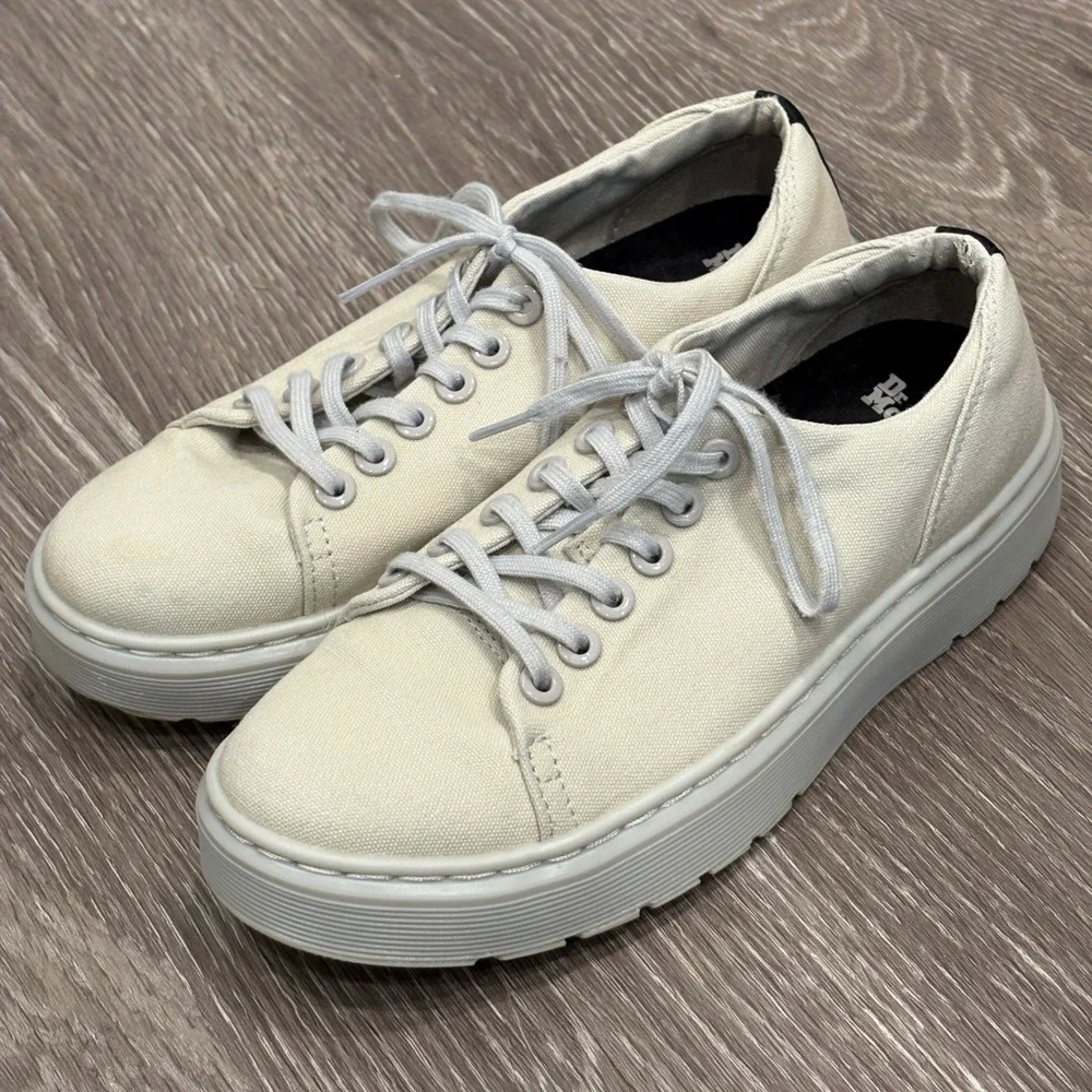 Dr. Martens Dante Canvas Casual Shoes Beige Parchment Low Top Sneakers 6-6.5